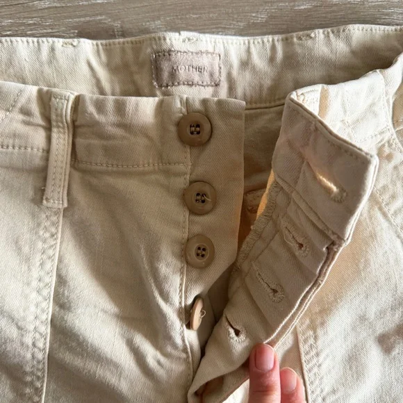 Mother Denim The Patch Pocket Private Ankle Jeans size 25 in Khaki Stretchy - Picture 5 of 12